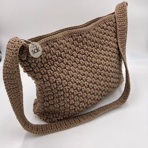 The Sak crocheted Taupe Handbag